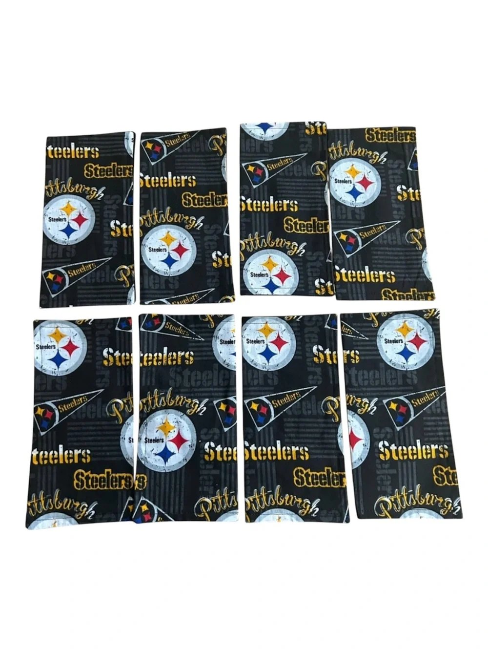 Set of 8 Pittsburgh Steelers‎ Cloth Napkins 9x9 Handmade Reusable Cotton NFL Fan